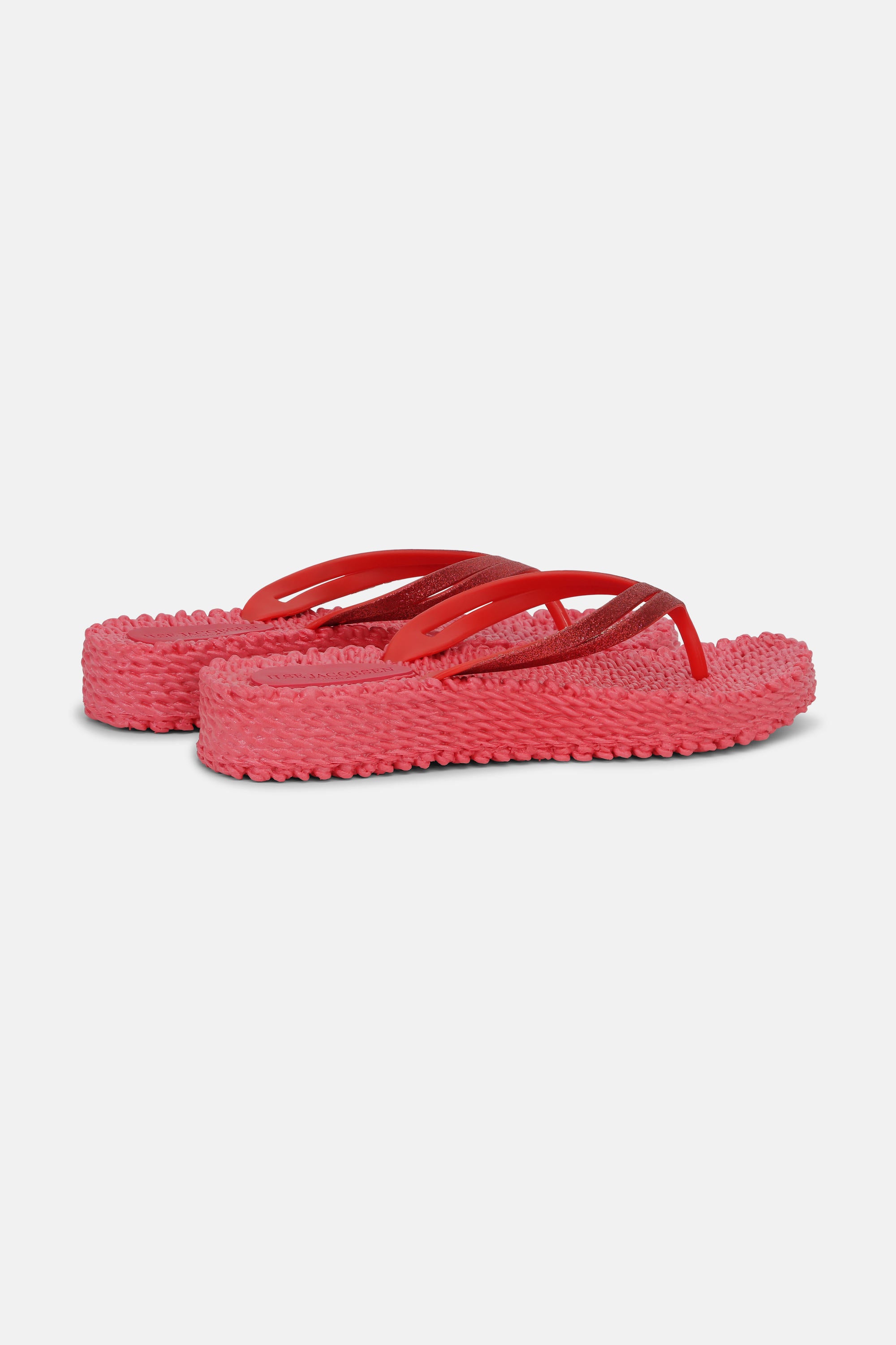 Platform Flip-flops Glitter - Raspberry